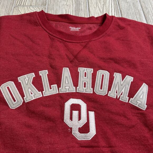 Oklahoma Sooners Crewneck Sweatshirt Men’s XXL Crimson Logo Spellout Captivating - Picture 2 of 9